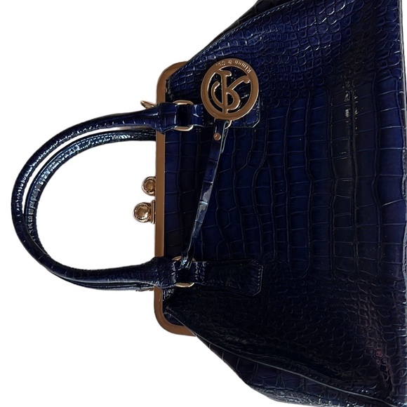 〰️ RIME & CO 〰️ Classy Double-sided Croc Print Patent Leather Handbag 👜 - Picture 5 of 13